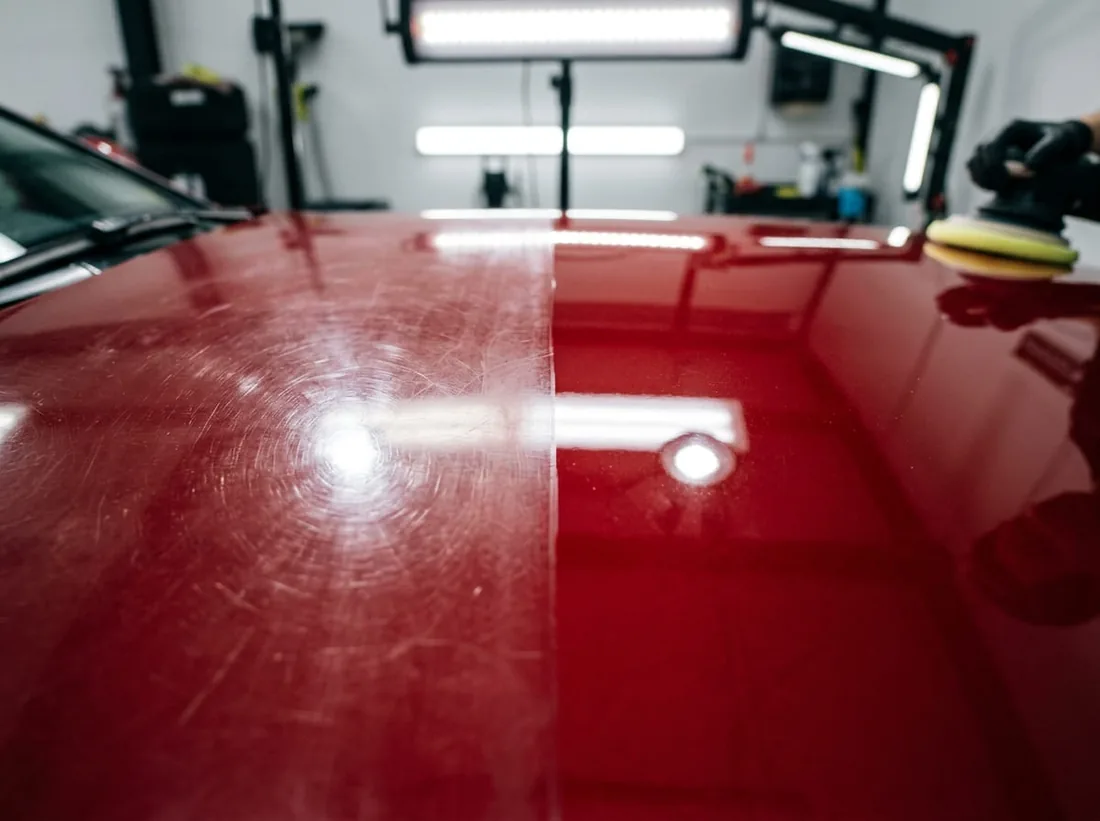 Machine paint correction and polishing removing swirl marks in Hobart