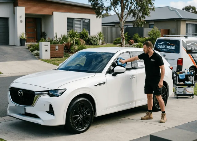 Car presented for pre-sale detailing in Hobart